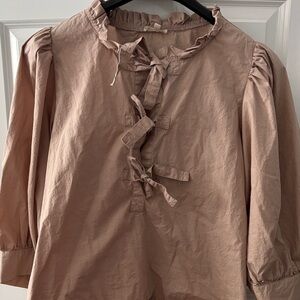 JODIFL Blush Pink Ruffle Blouse